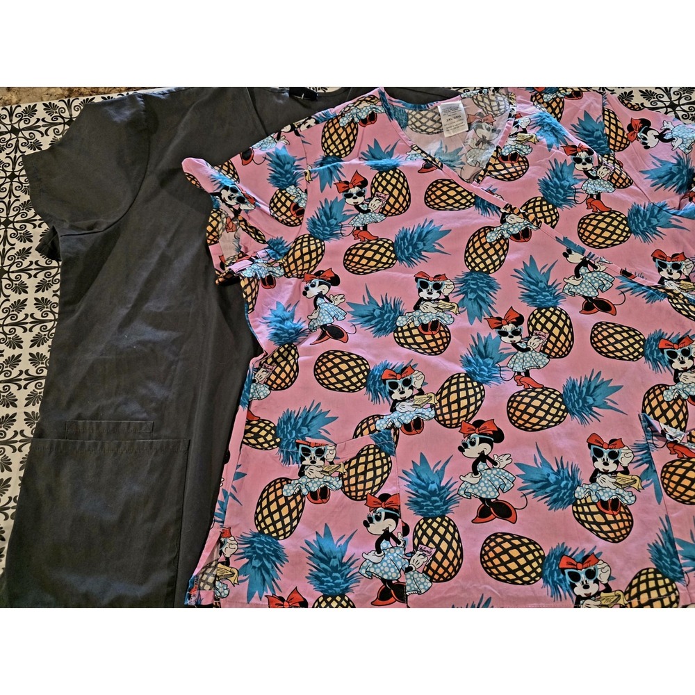 Lot of 2! AUTHENTIC CHEROKEE workwear. Scrub. Size 2XL/2XG Disney Minnie.